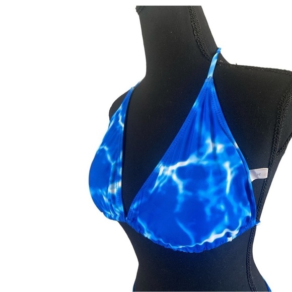 Tie Dyed Maxi Sarong & Triangle Bikini Royal & Blue White Size X…Beach Lounge - Picture 5 of 10